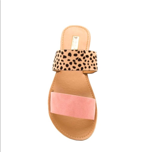 Shoes - ❗️LAST PAIR❗️Cheetah/ ash rose 2 band slide sandal